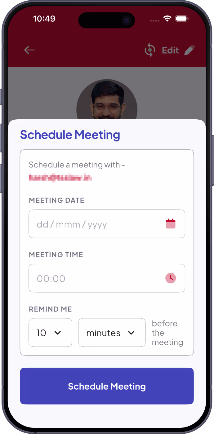 Schedule a Meeting in the Spinnect™ app