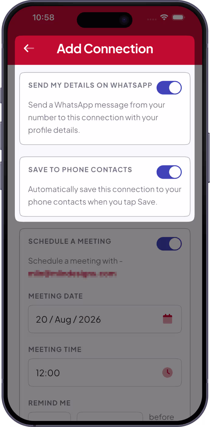 Instant WhatsApp Exchange in the Spinnect™ app