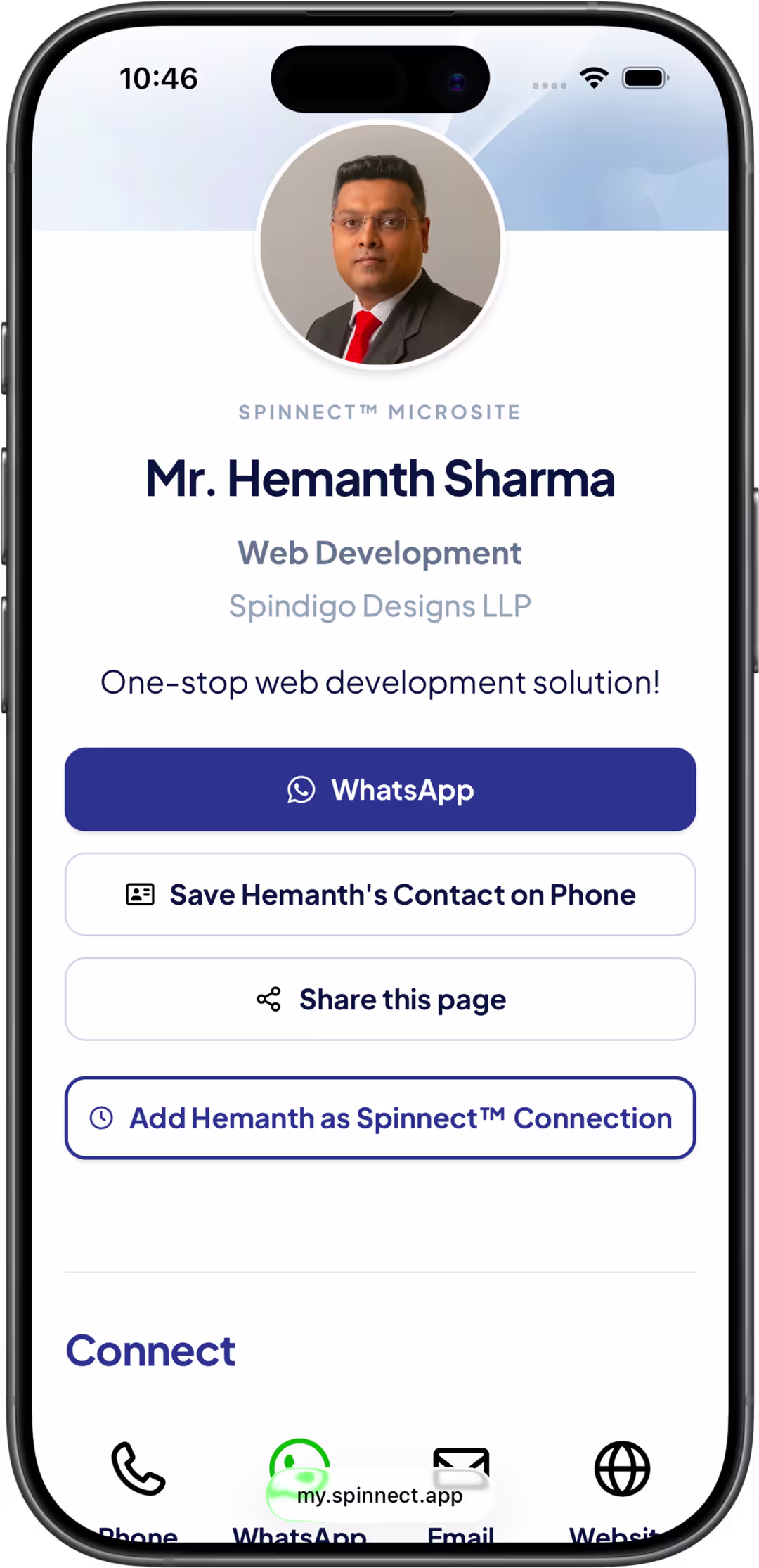 Public Micro Website at my.spinnect.app